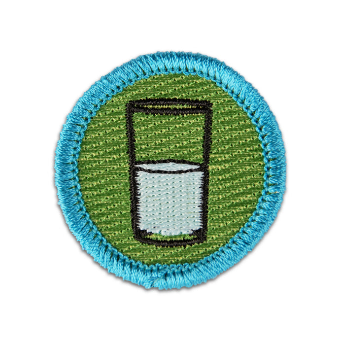 OPTIMISM Merit Badge -For believing the glass is half full